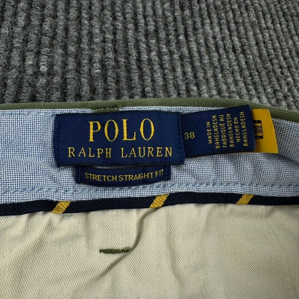 Polo Ralph Lauren Mens 38 Stretch Straight Fit Chino Shorts Olive Green 6 Inseam